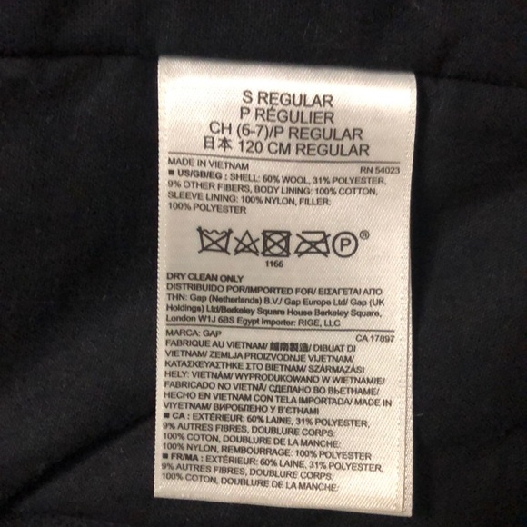 GAP boys EUC Quilted, warm deep navy blue pea coat - Picture 5 of 12